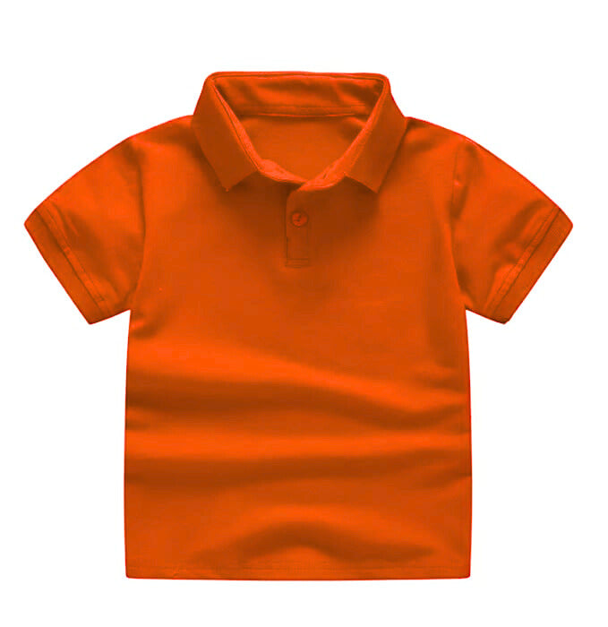 PLAIN ORANGE COLLAR T-SHIRT
