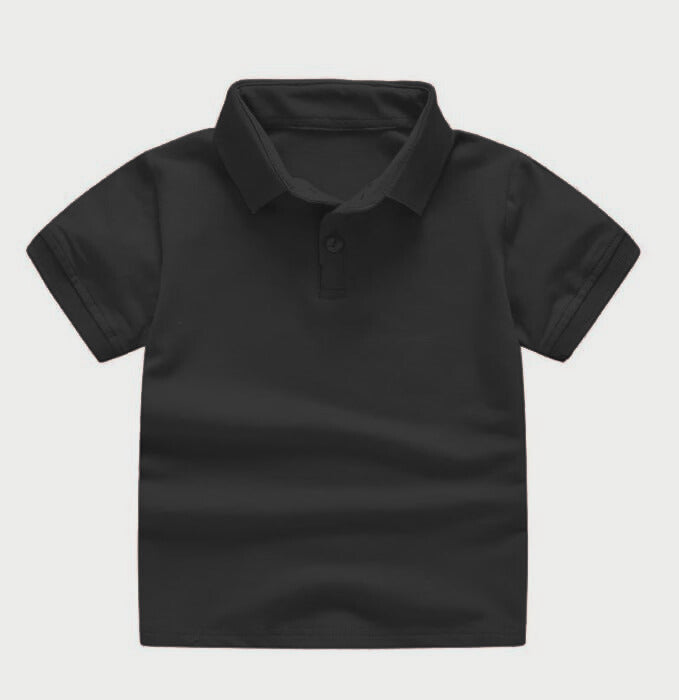 PLAIN BLACK COLLAR T-SHIRT