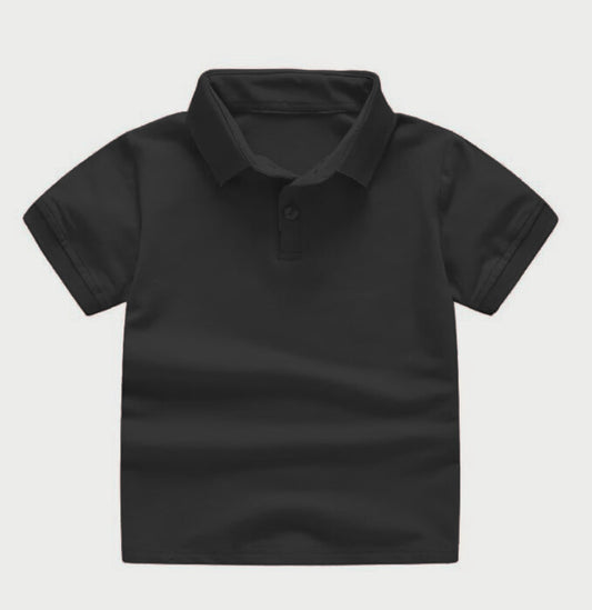 PLAIN BLACK COLLAR T-SHIRT