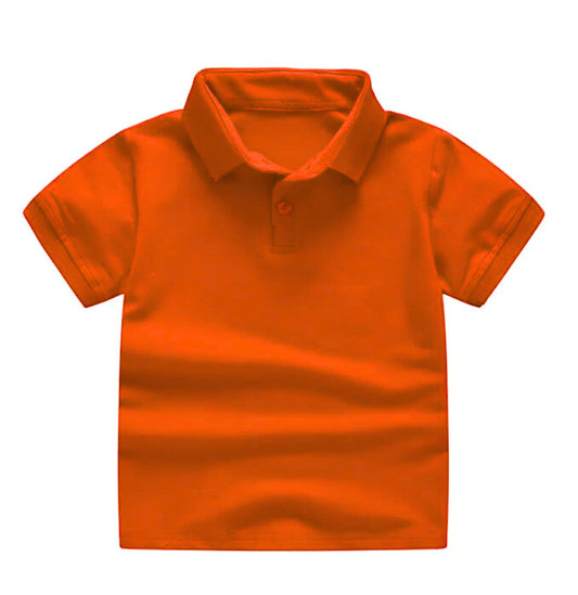 PLAIN ORANGE COLLAR T-SHIRT