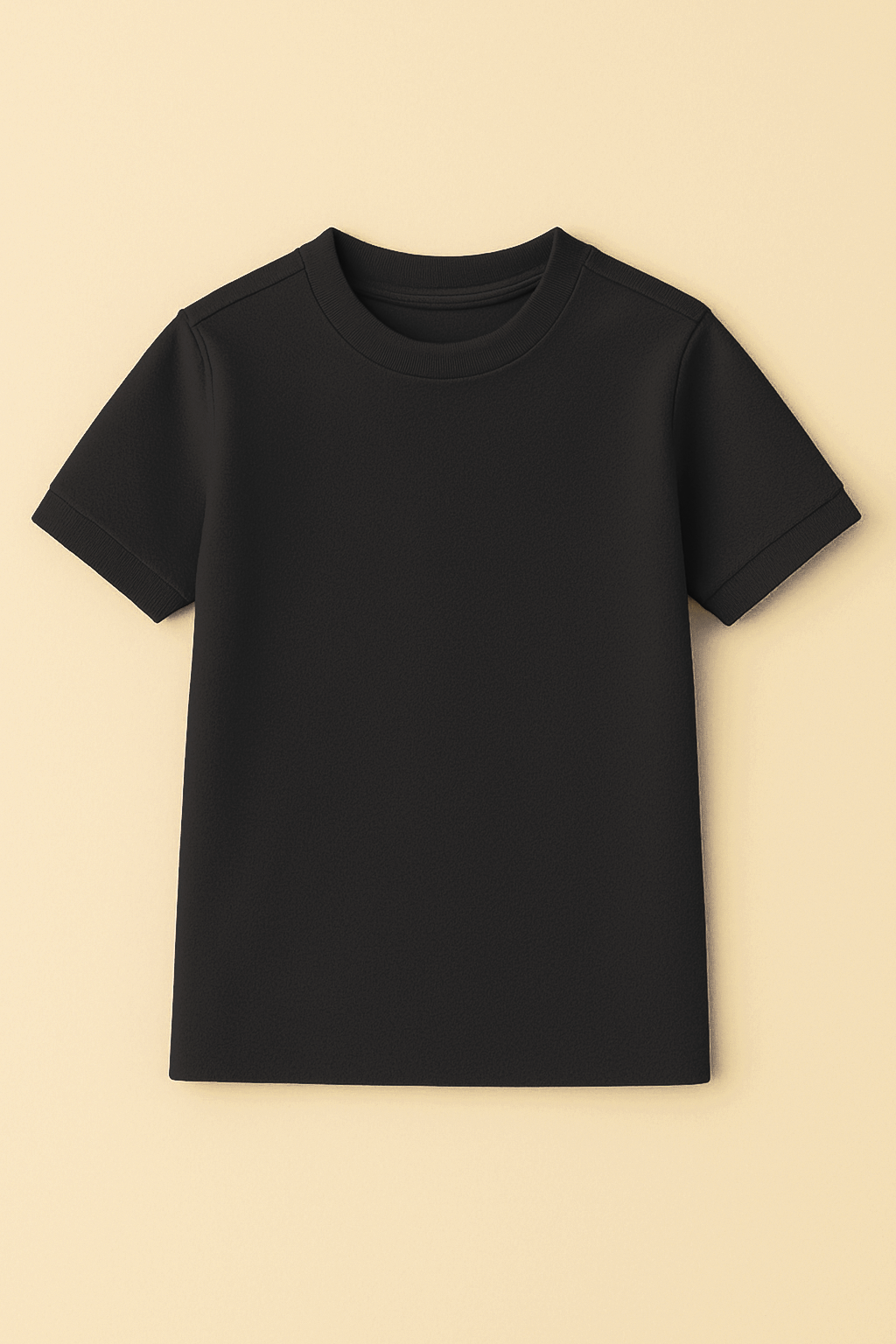 PLAIN BLACK ROUND NECK T-SHIRT